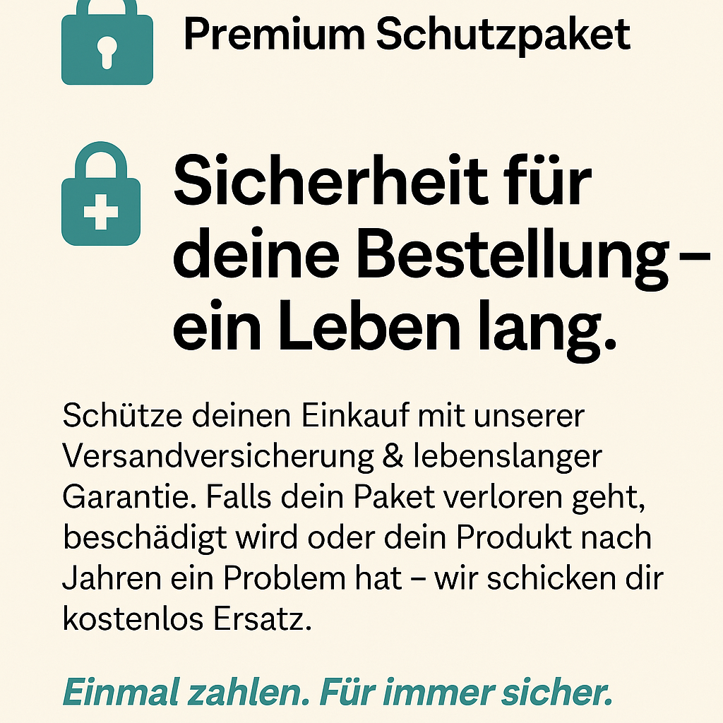 Ultimate Schutzpaket (Versandschutz + lebenslange Garantie)